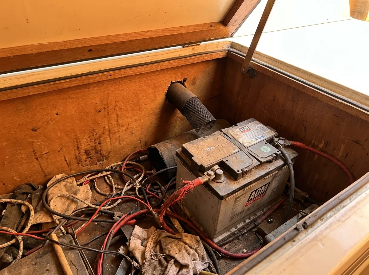 Batterie AGM installee dans soute camping-car