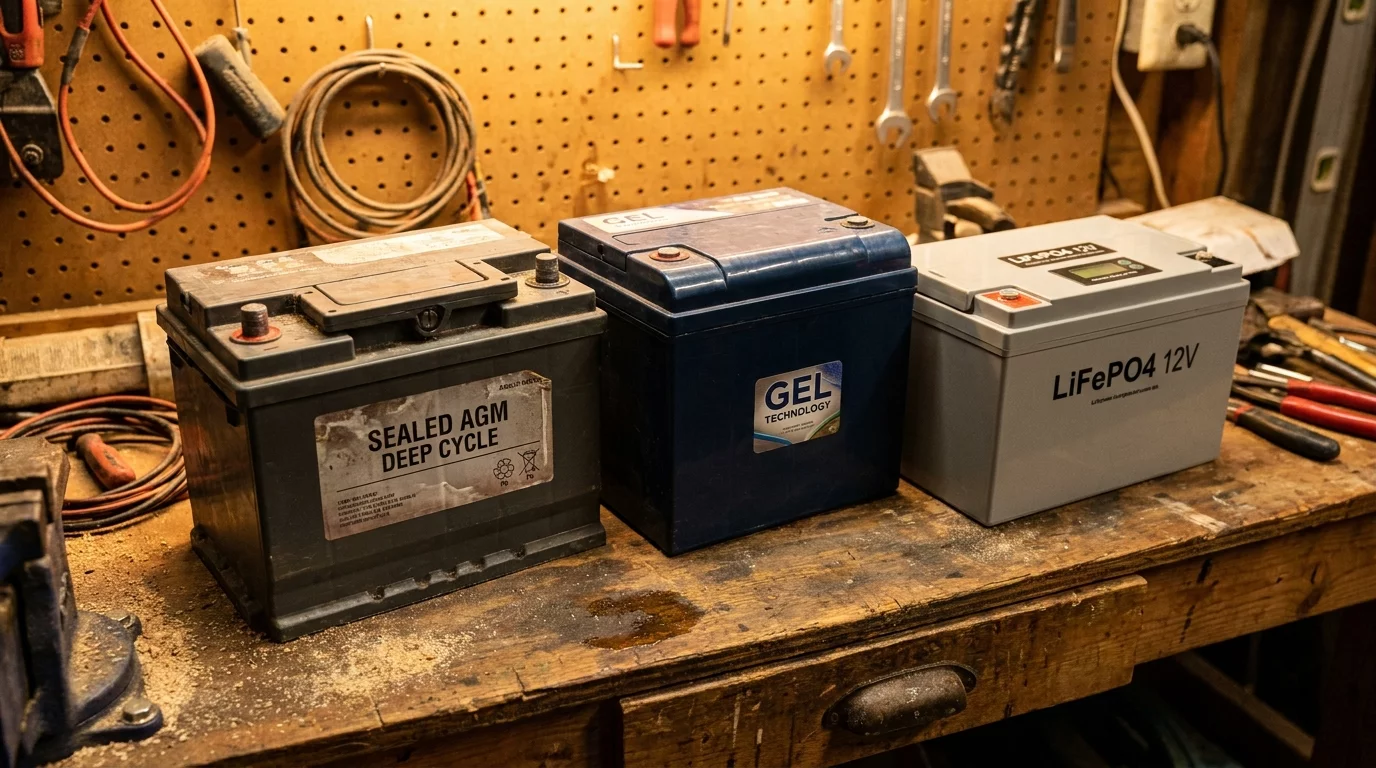 Differents types de batteries camping-car cote a cote